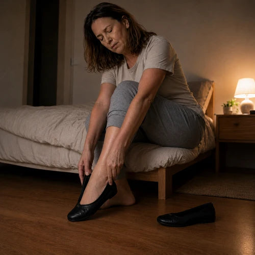 No podés estar cómoda con cualquier calzado — los pies se hinchan y aprietan.