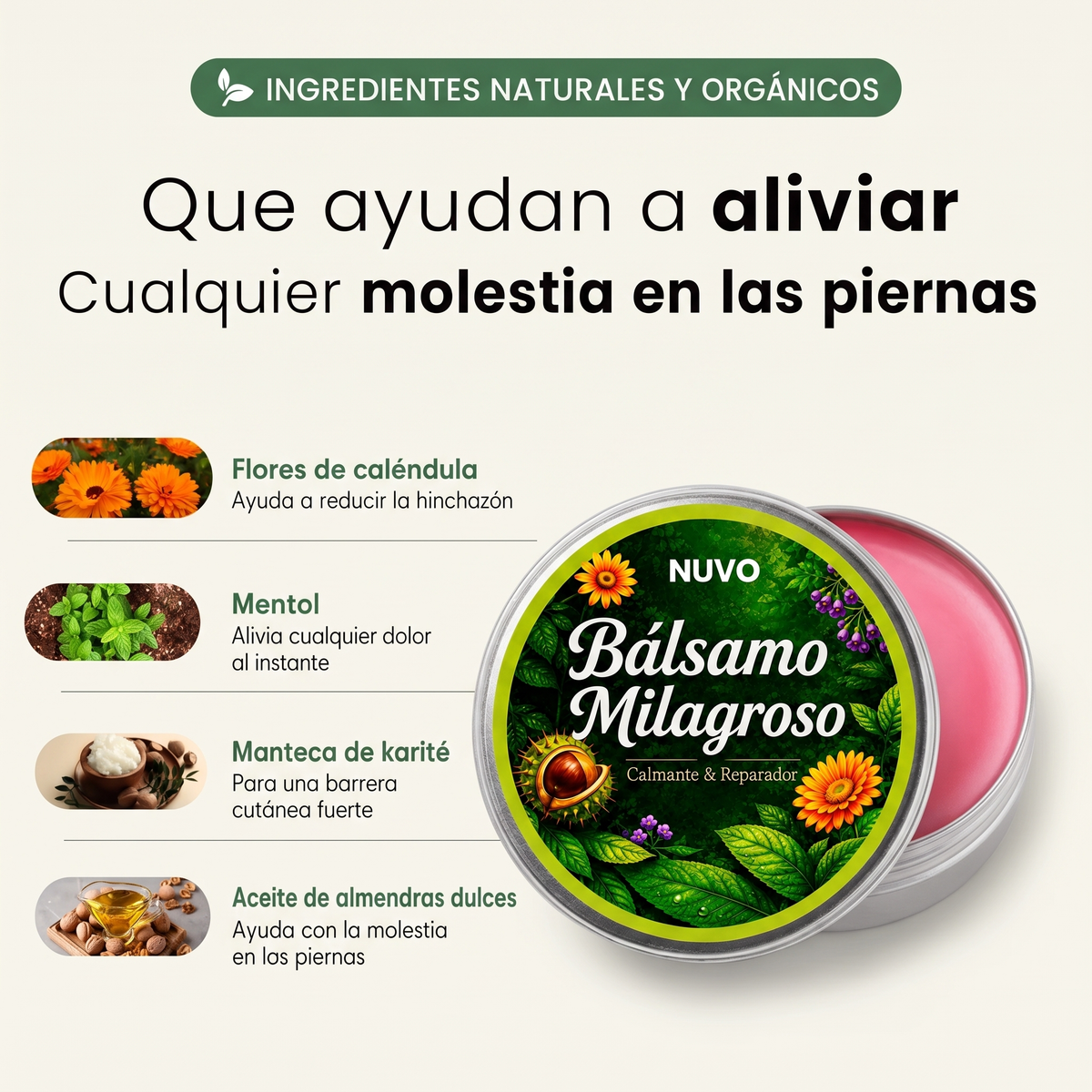 Bálsamo Milagroso | Efecto Frío para Piernas Cansadas Hecho en Argentina