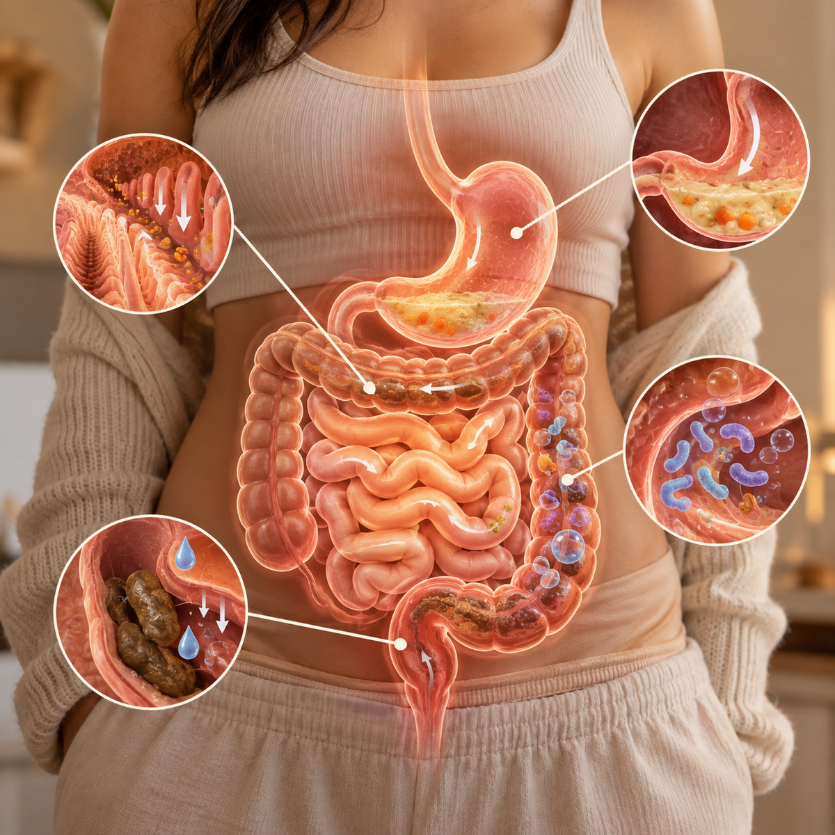 Ilustración del sistema digestivo